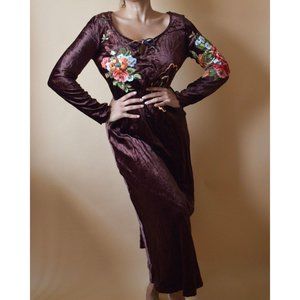 Vintage Velvet Maxi Dress